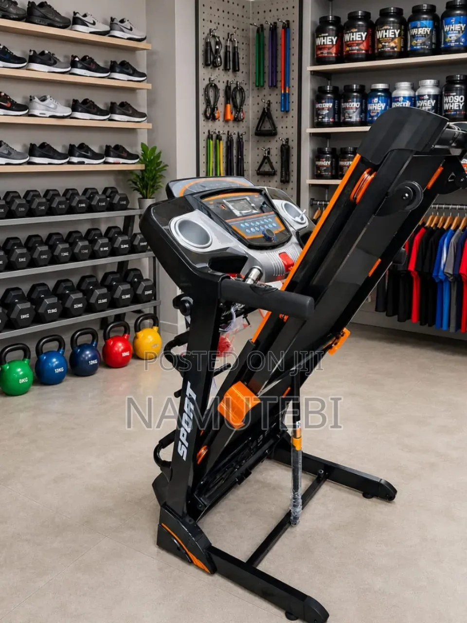 Home and Commercial Treadmill With Speakers, USB Port, Dumbells