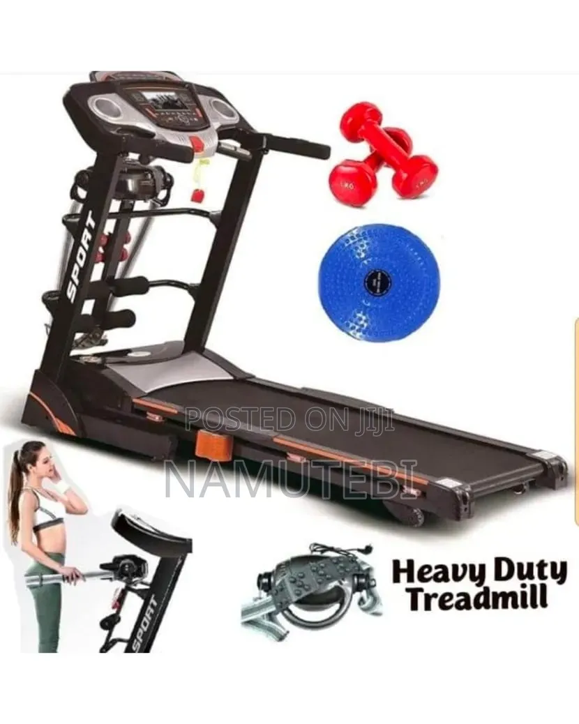 Home and Commercial Treadmill With Speakers, USB Port, Dumbells