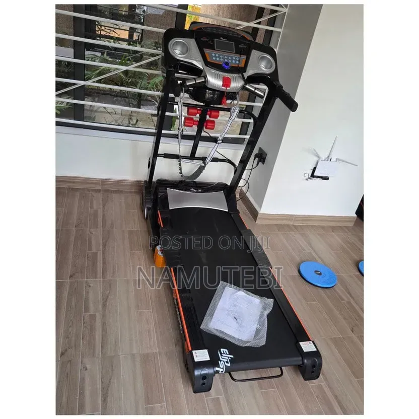 Home and Commercial Treadmill With Speakers, USB Port, Dumbells