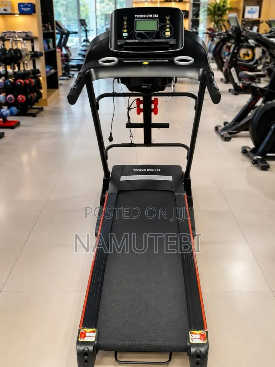 Home and Commercial Treadmill With Speakers, USB Port, Aux Dumbells