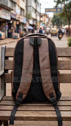 Coffee Brown Faux Leather Backpack