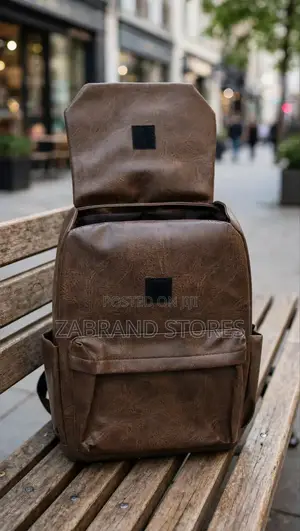 Coffee Brown Faux Leather Backpack