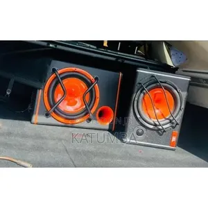 VK Audio High Power Car Subwoofer - Loud Deep Bass - Orange Black