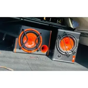 VK Audio High Power Car Subwoofer - Loud Deep Bass - Orange Black