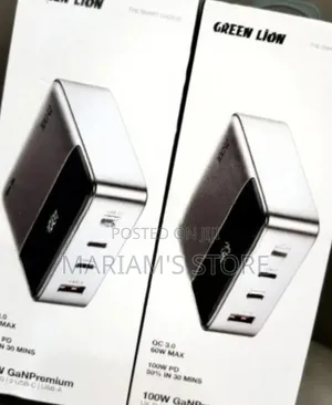 Green Lion 100W GaN Premium UK Plug Adapter.