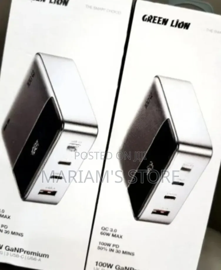 Green Lion 100W GaN Premium UK Plug Adapter.