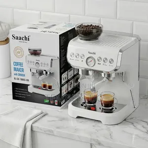 SAACHI 19-Bar Espresso Coffee Maker, Built-in Grinder, 2L Water Tank