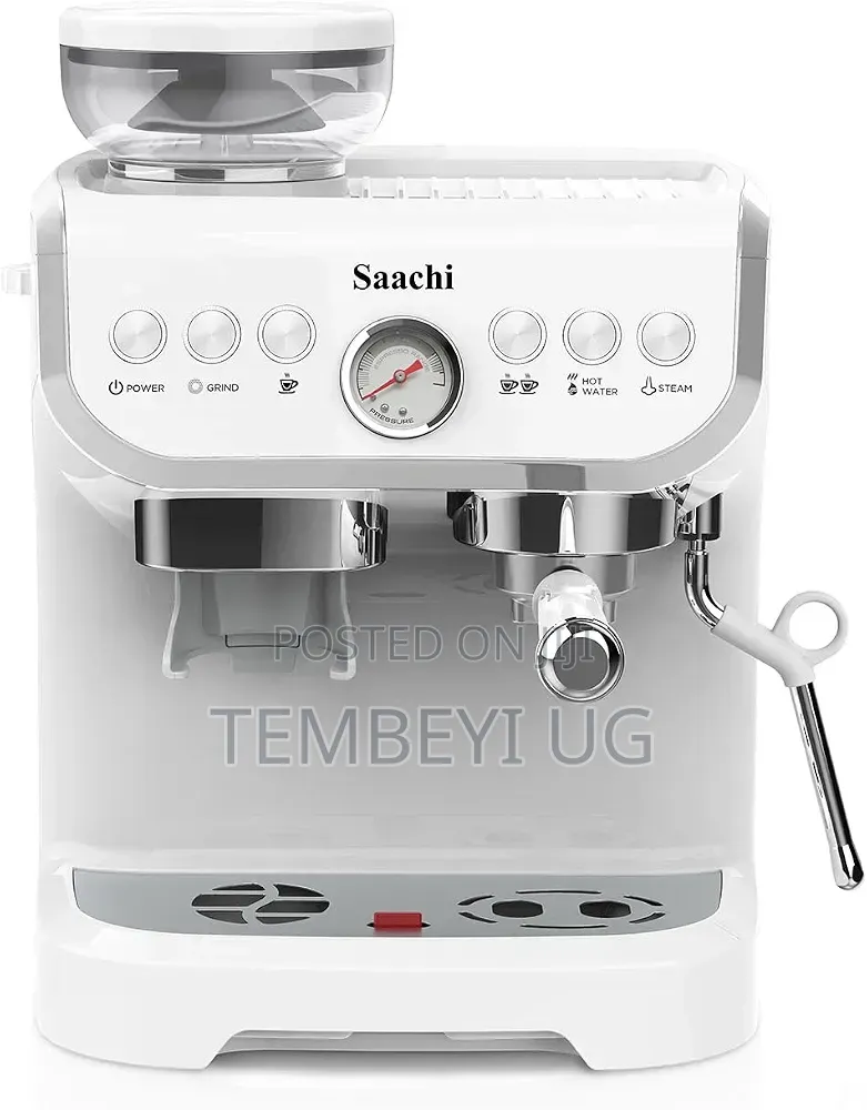 SAACHI 19-Bar Espresso Coffee Maker, Built-in Grinder, 2L Water Tank