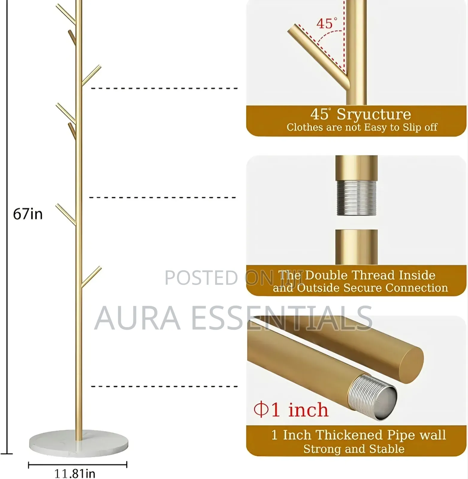 Freestanding Modern Metal Coat Rack Stand