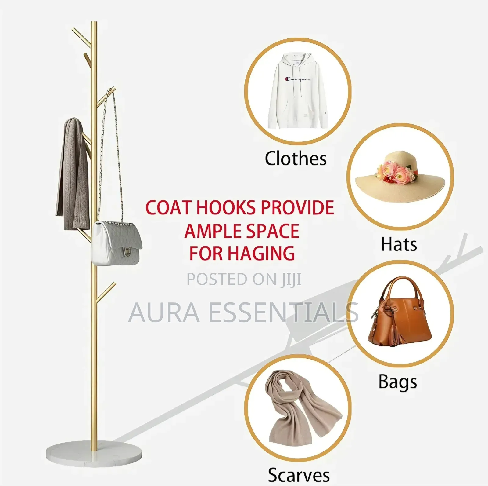 Freestanding Modern Metal Coat Rack Stand