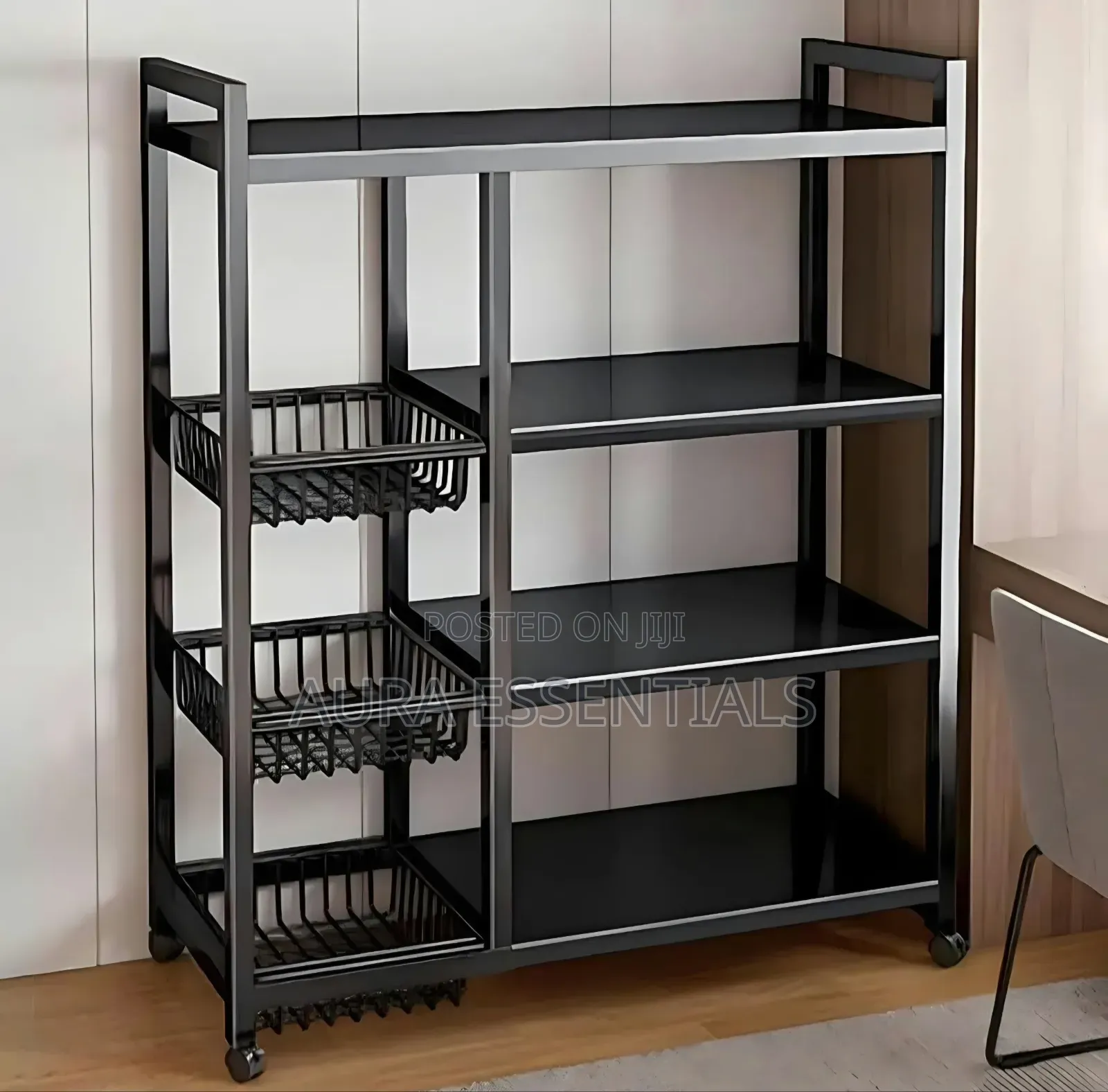 Adjustable 4-Tier Kitchen Shelves, Vegetable Storage Rack