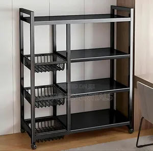 Adjustable 4-Tier Kitchen Shelves, Vegetable Storage Rack