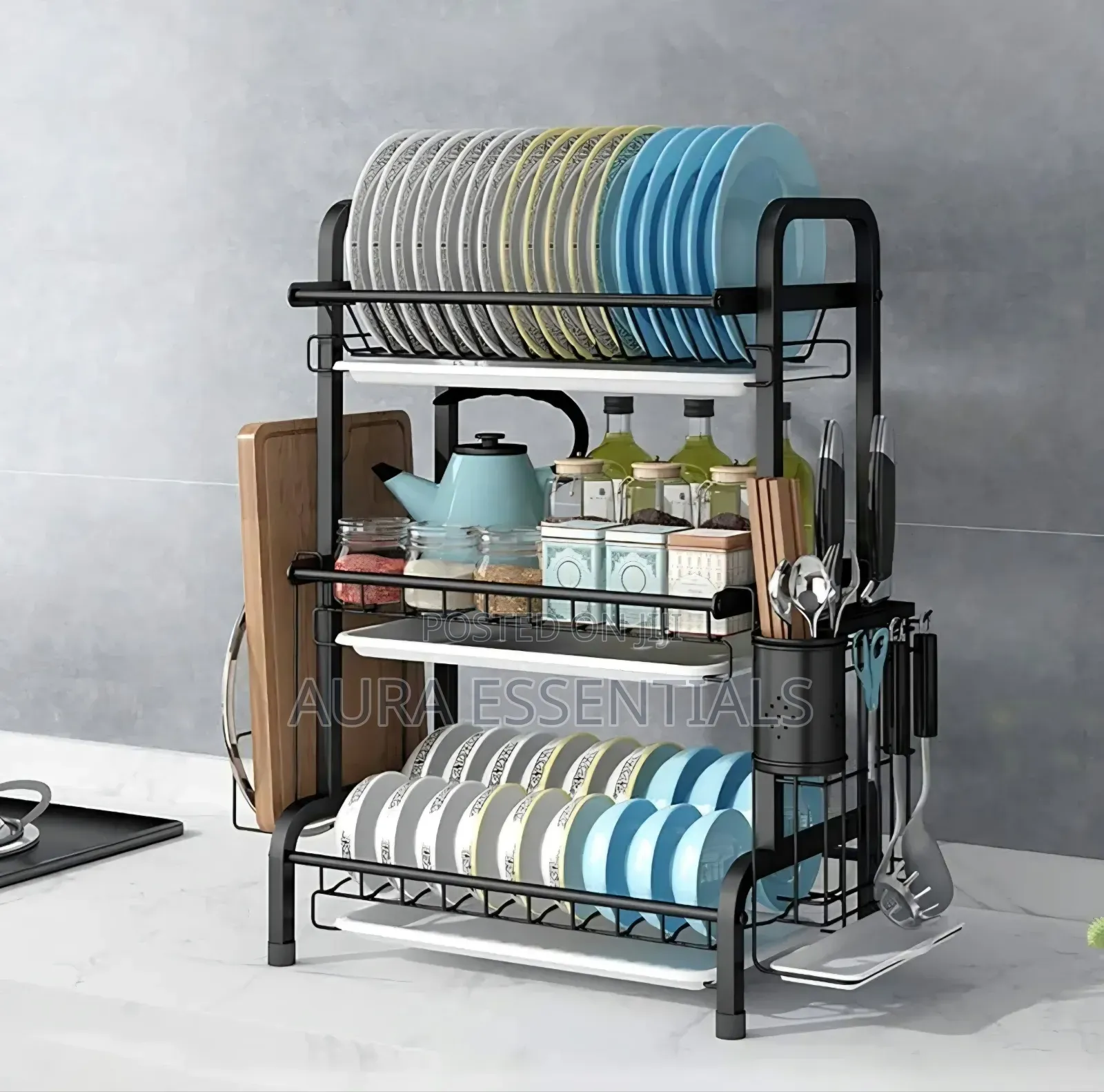 3 Tier Extra Large Carbon Steel Dish Rack