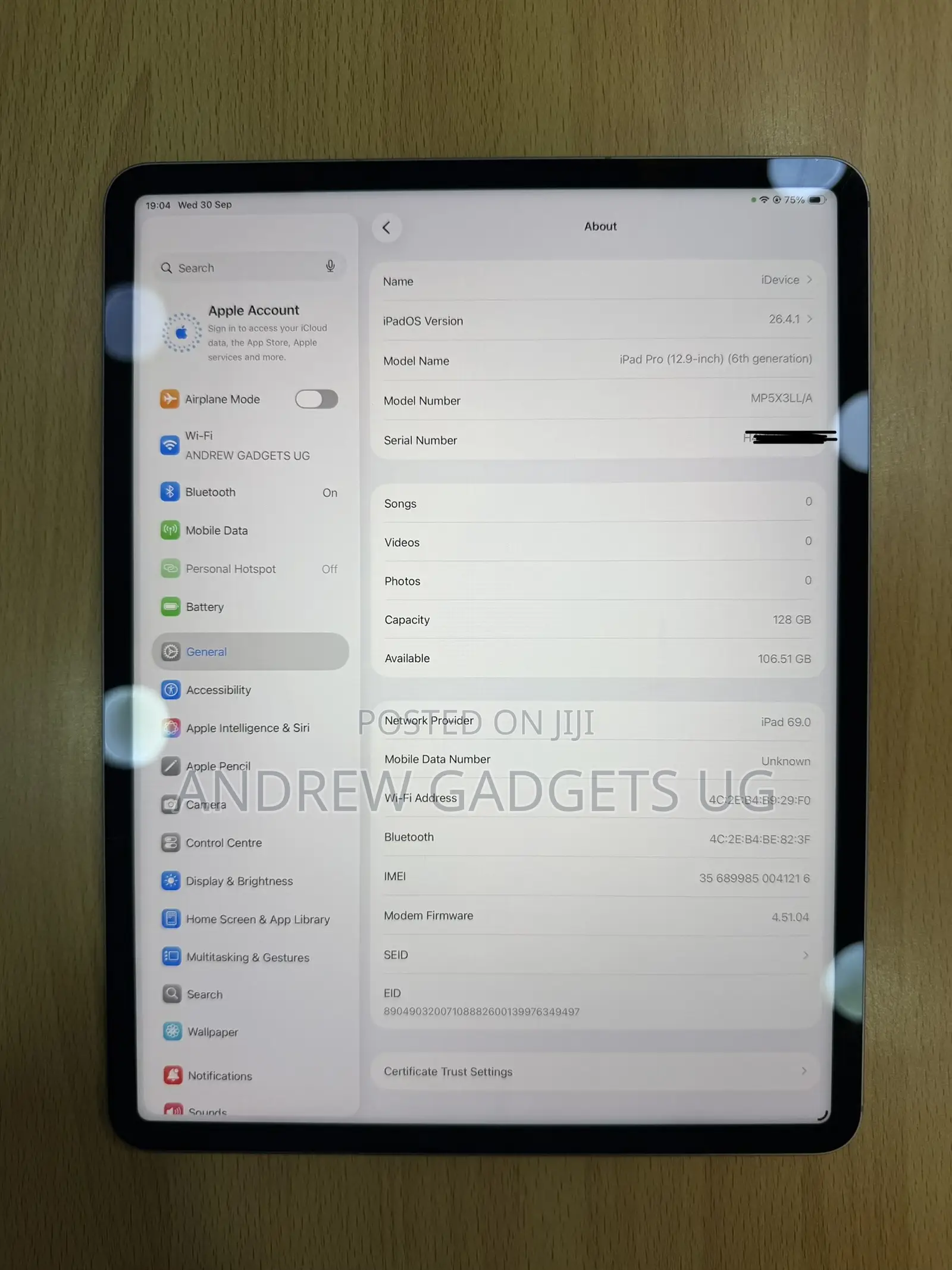 Apple iPad Pro 12.9 (2022) 128 GB Gray