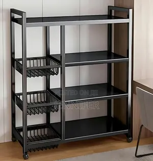 Adjustable 4-Tier Kitchen Shelves, Vegetable Storage Rack