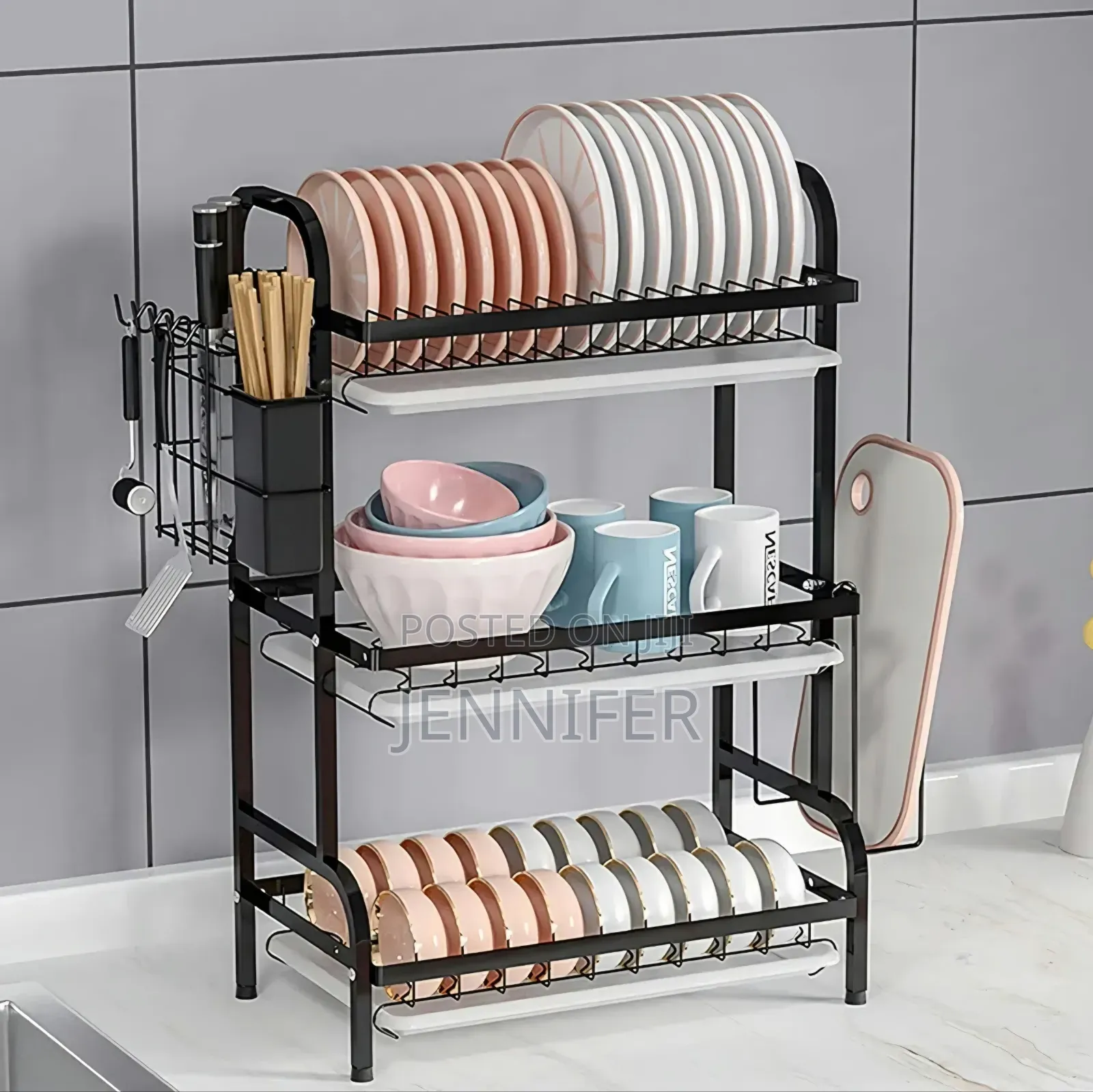3 Tier Extra Large Carbon Steel Dish Rack