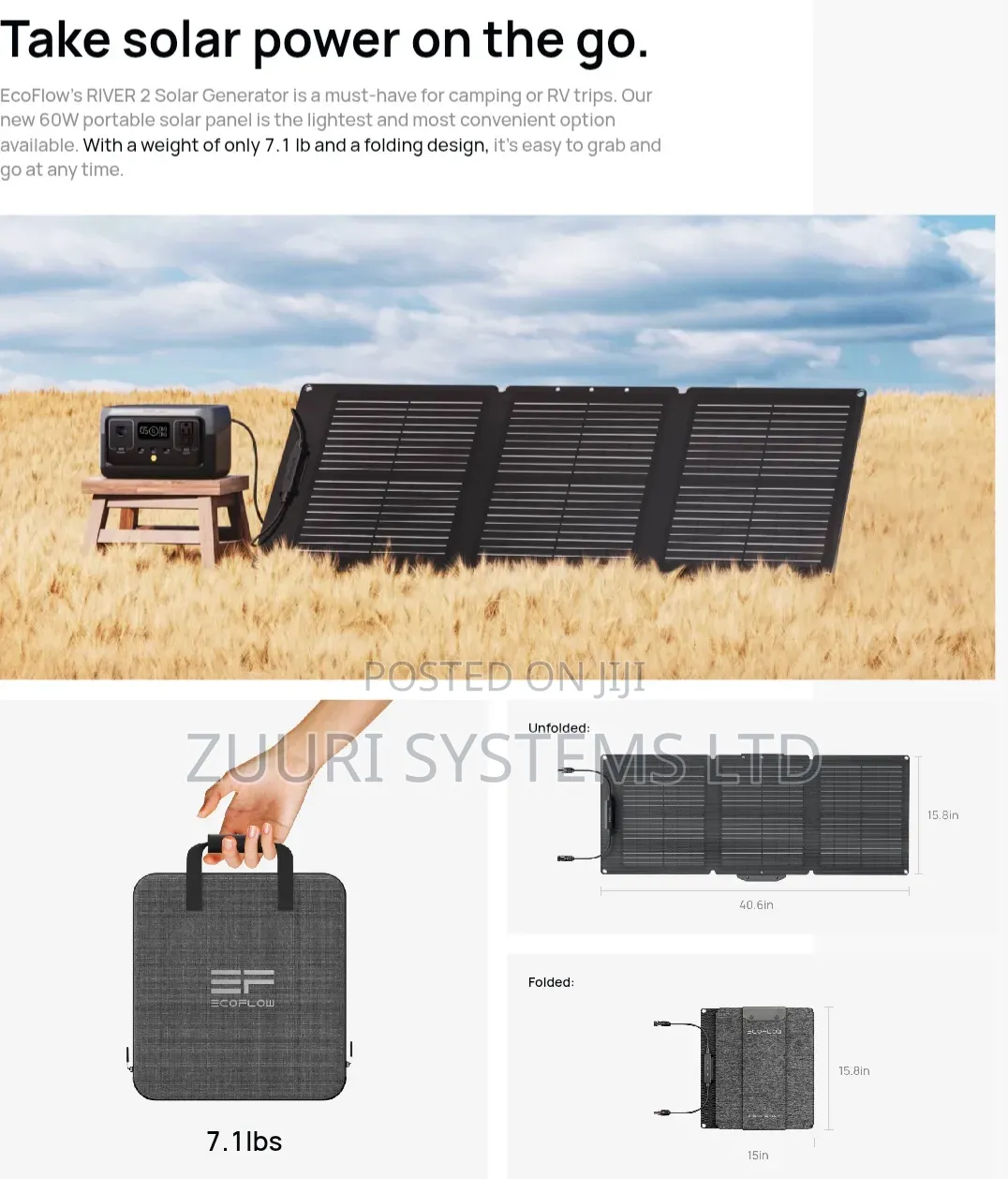 Ecoflow 60Watts Portable Foldable Solar Panel