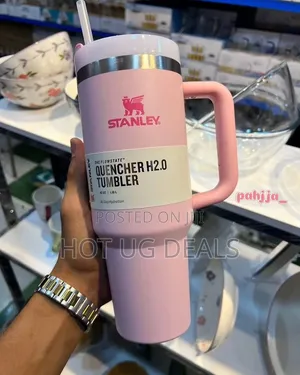 Stanley Tumbler – Insulated Travel Mug With Handle and Straw – Pink