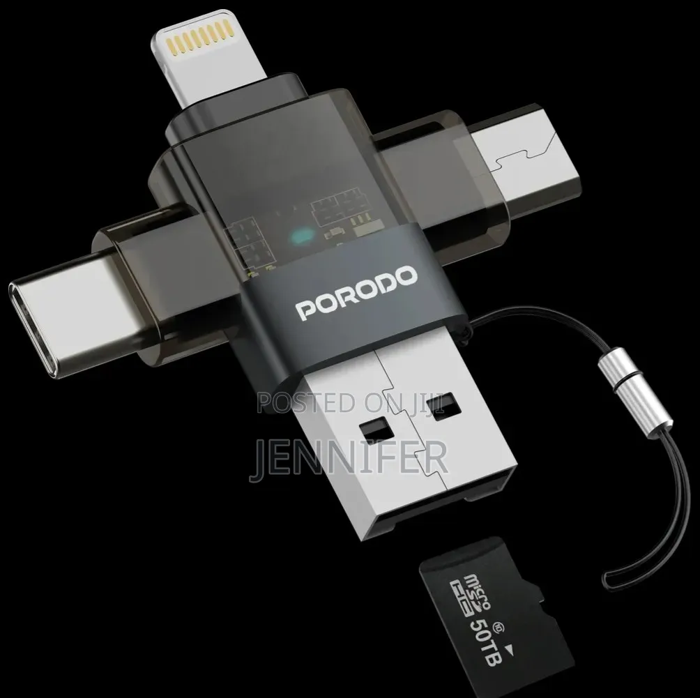 Porodo Minilink Transparent OTG Adapter, a Multi-Functional