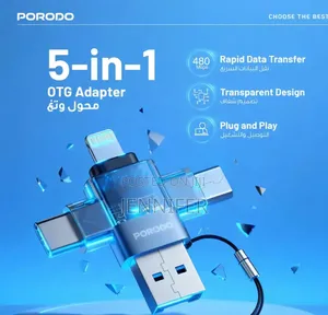Porodo Minilink Transparent OTG Adapter, a Multi-Functional
