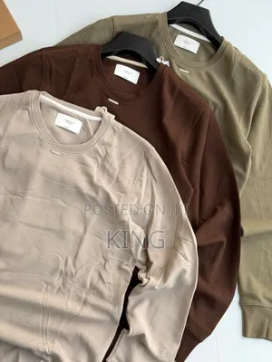 Long-Sleeved Plain Textured Crewneck T-Shirts