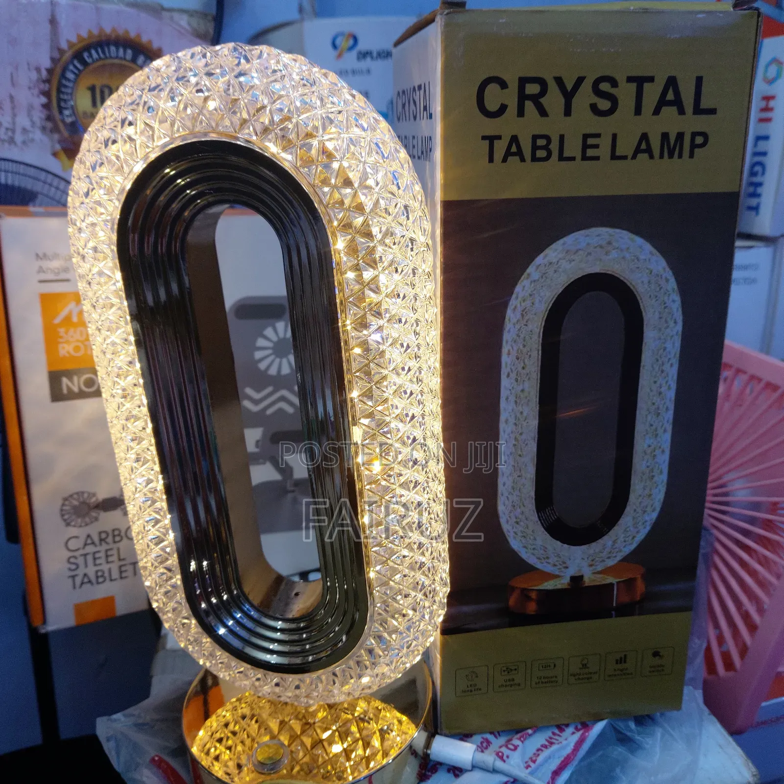 Crystal Table Rechargeable Lamp
