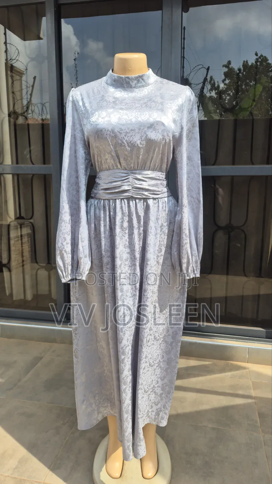 Women's Grey Metallic Sheen Dress – Size L