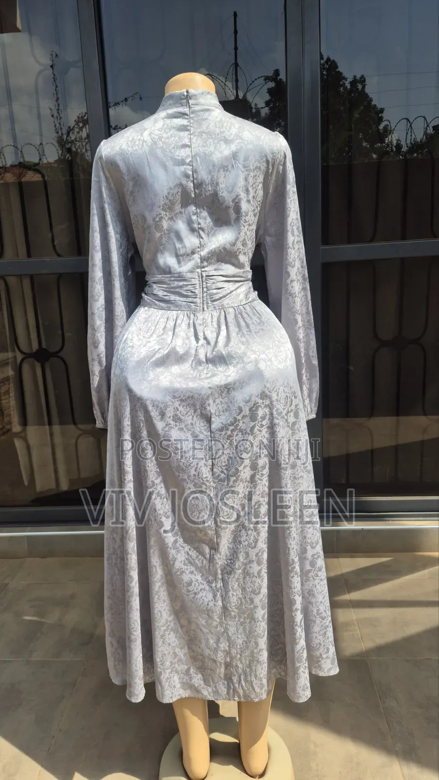 Women's Grey Metallic Sheen Dress – Size L