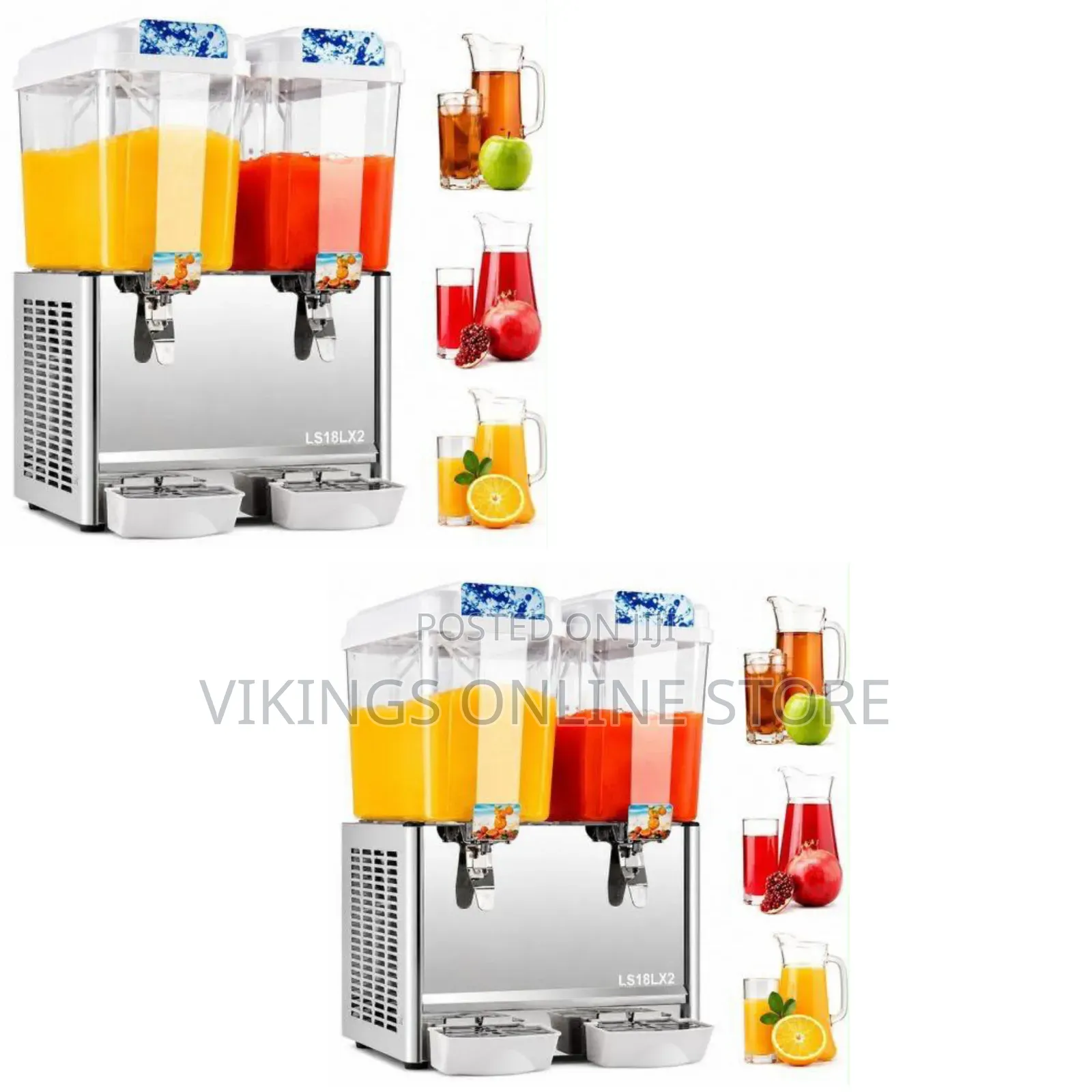 A Double Tank Commercial Cold Juice Dispenser (18L X 2)