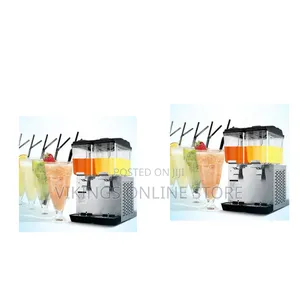 A Commercial Double-Tank Electric Cold Beverage and Juice Dispenser