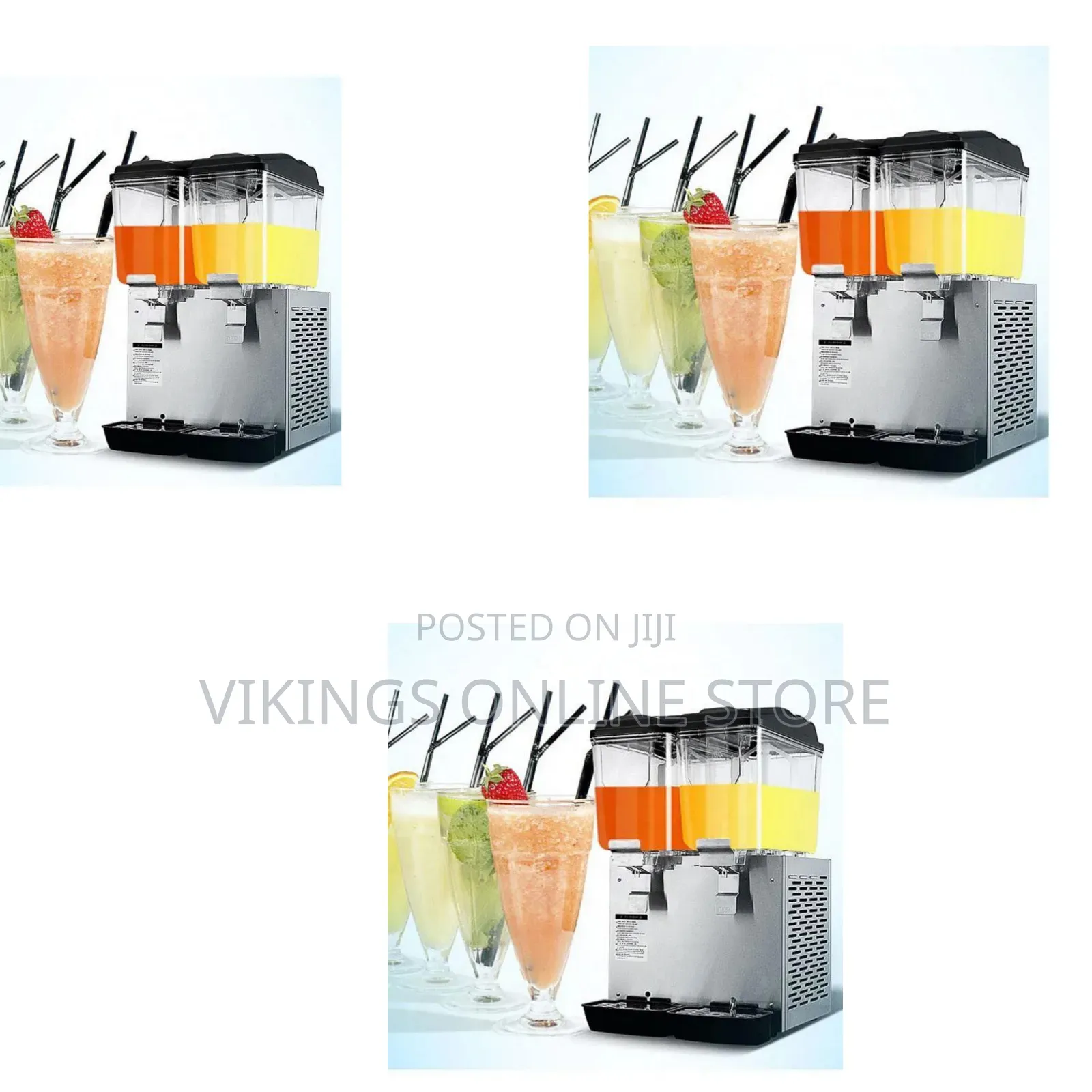 A Commercial Double-Tank Electric Cold Beverage and Juice Dispenser