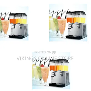 A Commercial Double-Tank Electric Cold Beverage and Juice Dispenser