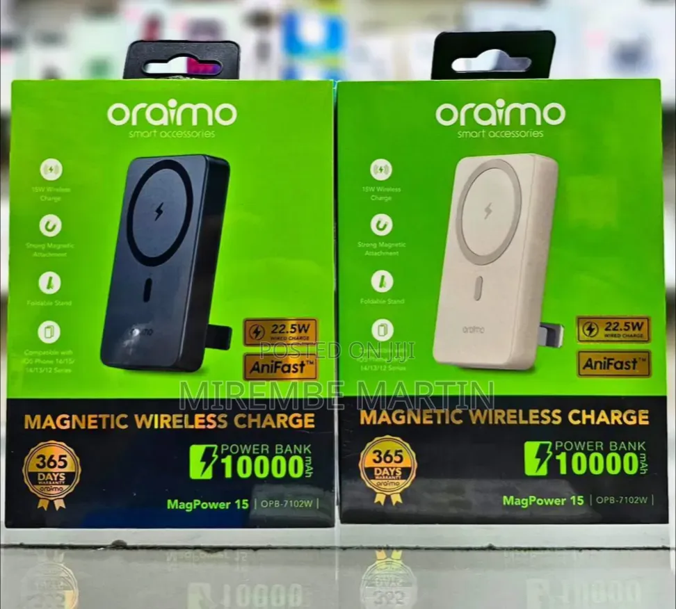 Oraimo MagPower 10000mAh
White/Gold
Black