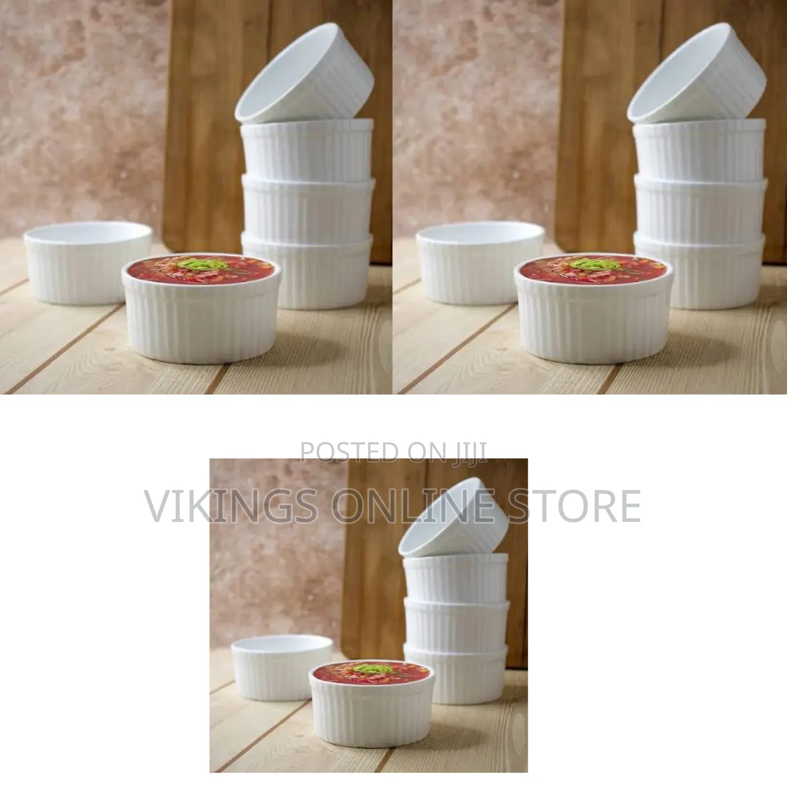 Dozen of White Ceramic Ramekin Bowls