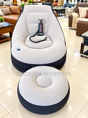 Luxury Inflatable Lounge Chair With Matching Ottoman Hand Pump