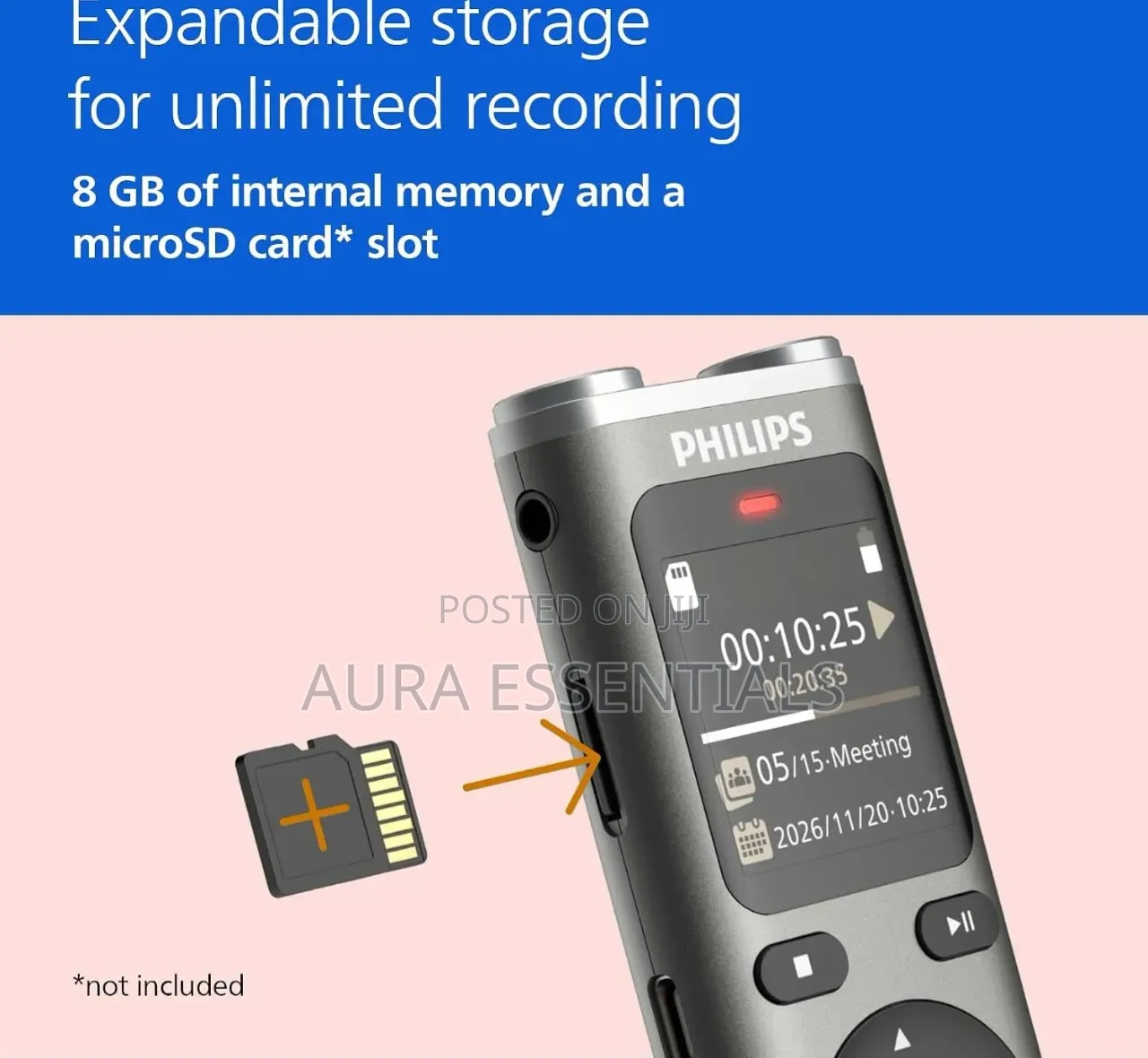 Philips DVT2075 VoiceTracer, Audio Recorder