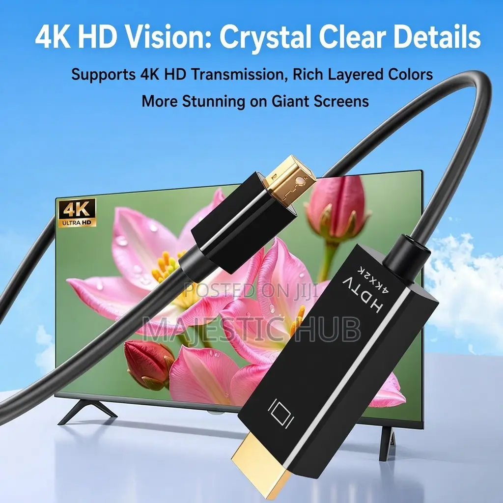 Mini DisplayPort to HDMI Cable Adapter – 4K X 2K UHD (DP to HDTV)