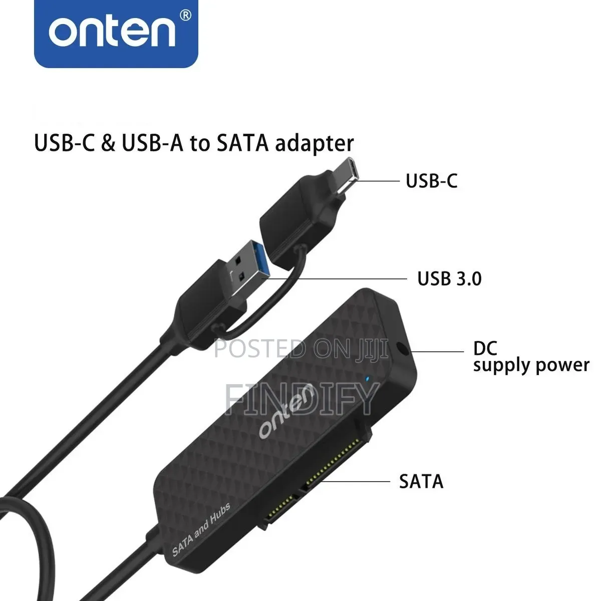 ONTENTYPE-C ( USB-C ) USB 3.0 to SATA Adapter USB 3.0 X 3 Ports HUB