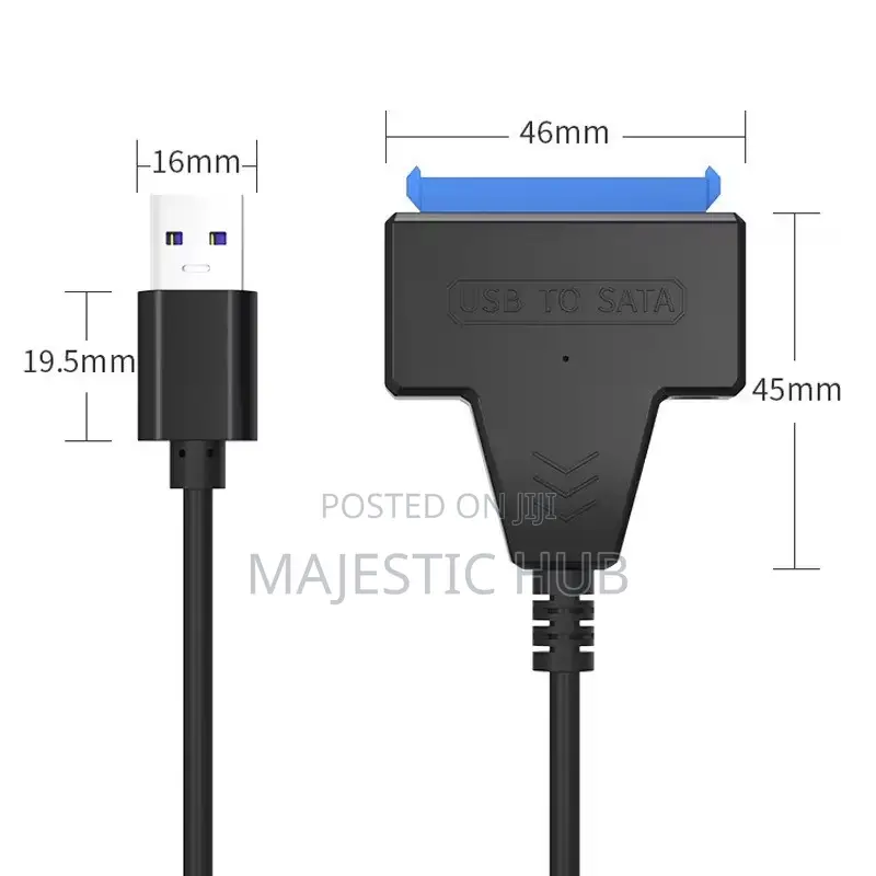USB 3.0 to SATA Adapter With 12V Power Support for 2.5" 3.5" HDD/SSD