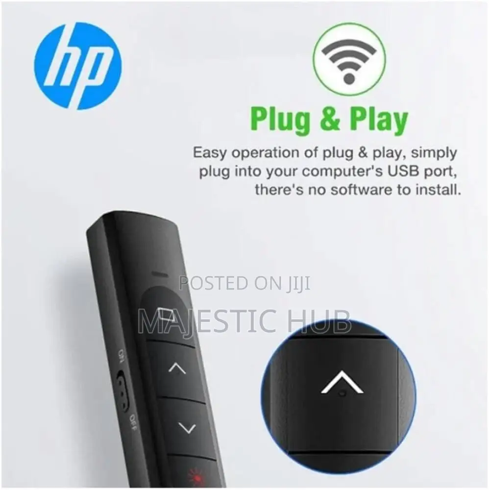 HP SS26 Wireless Presenter – Rechargeable Clicker Red Laser