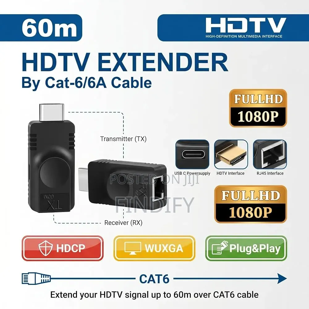 Hdmi Extender by Cat 6 to Type C