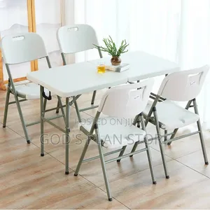 Portable Folding Dining Table and Chairs Plastic Table and Chairs