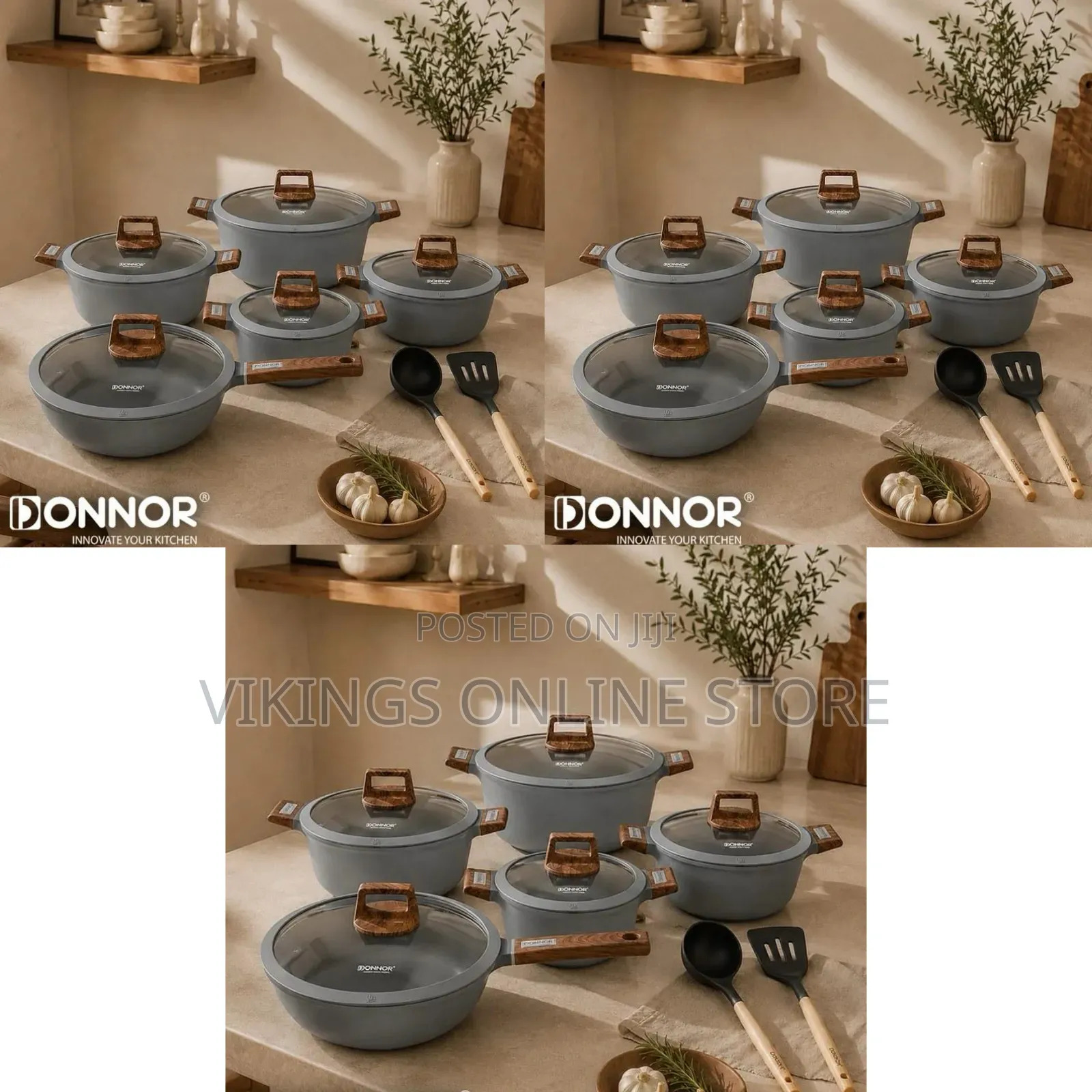 Donnor 15-Piece Non-Stick Granite Cookware Set