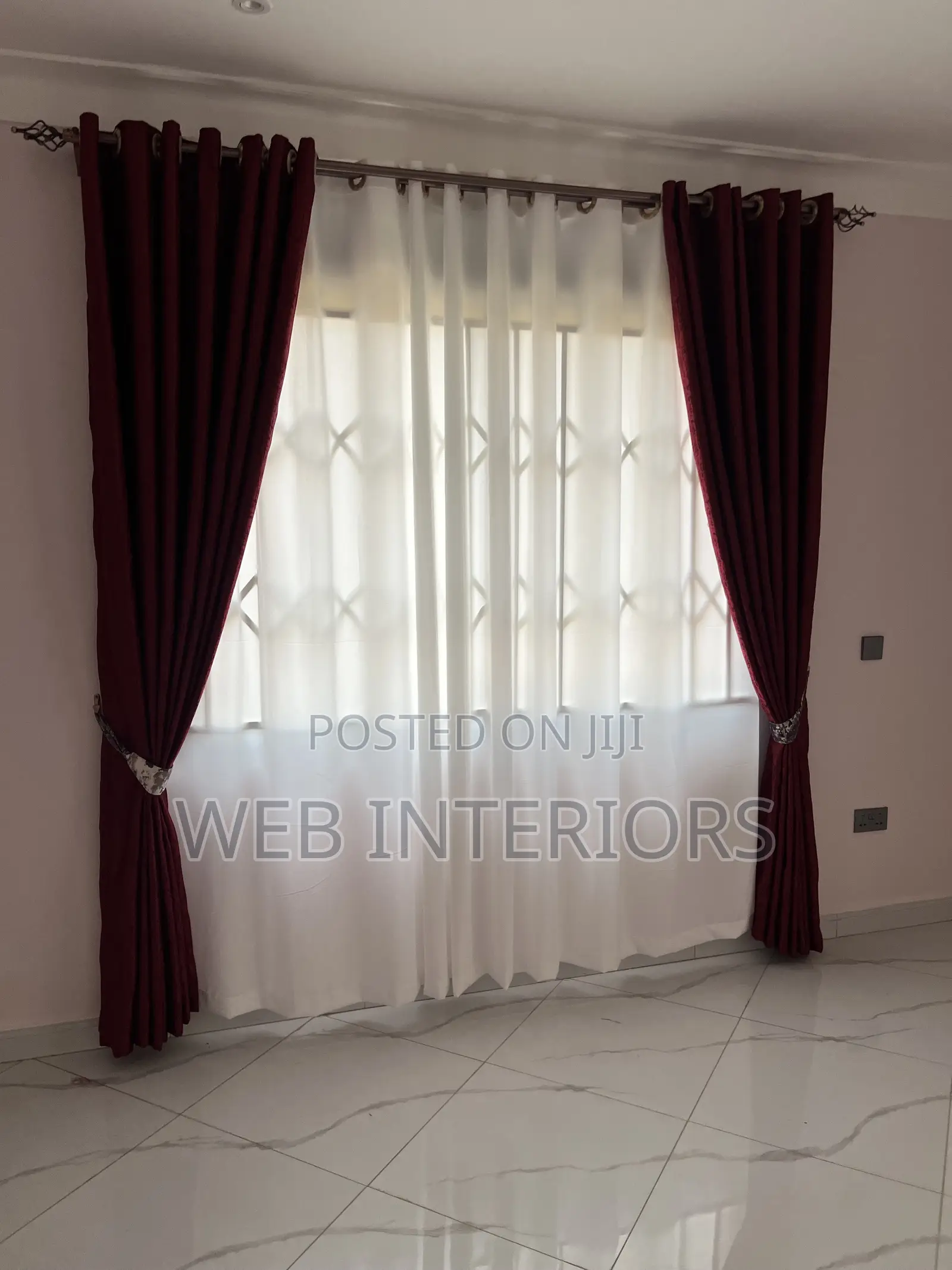 Plain Maroon Curtains Per Meter