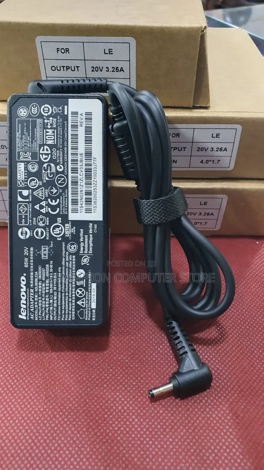 Lenovo 65W Small Pin 20V 3.25A Round Tip 4.0x1.7mm AC Adapter Charger