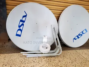 DStv Satellite Dish Kit With a Mounting Bracket and Coaxial Cable