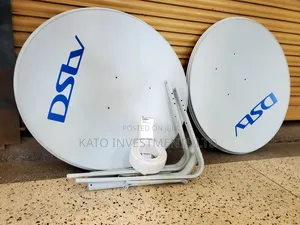 DStv Satellite Dish Kit With a Mounting Bracket and Coaxial Cable