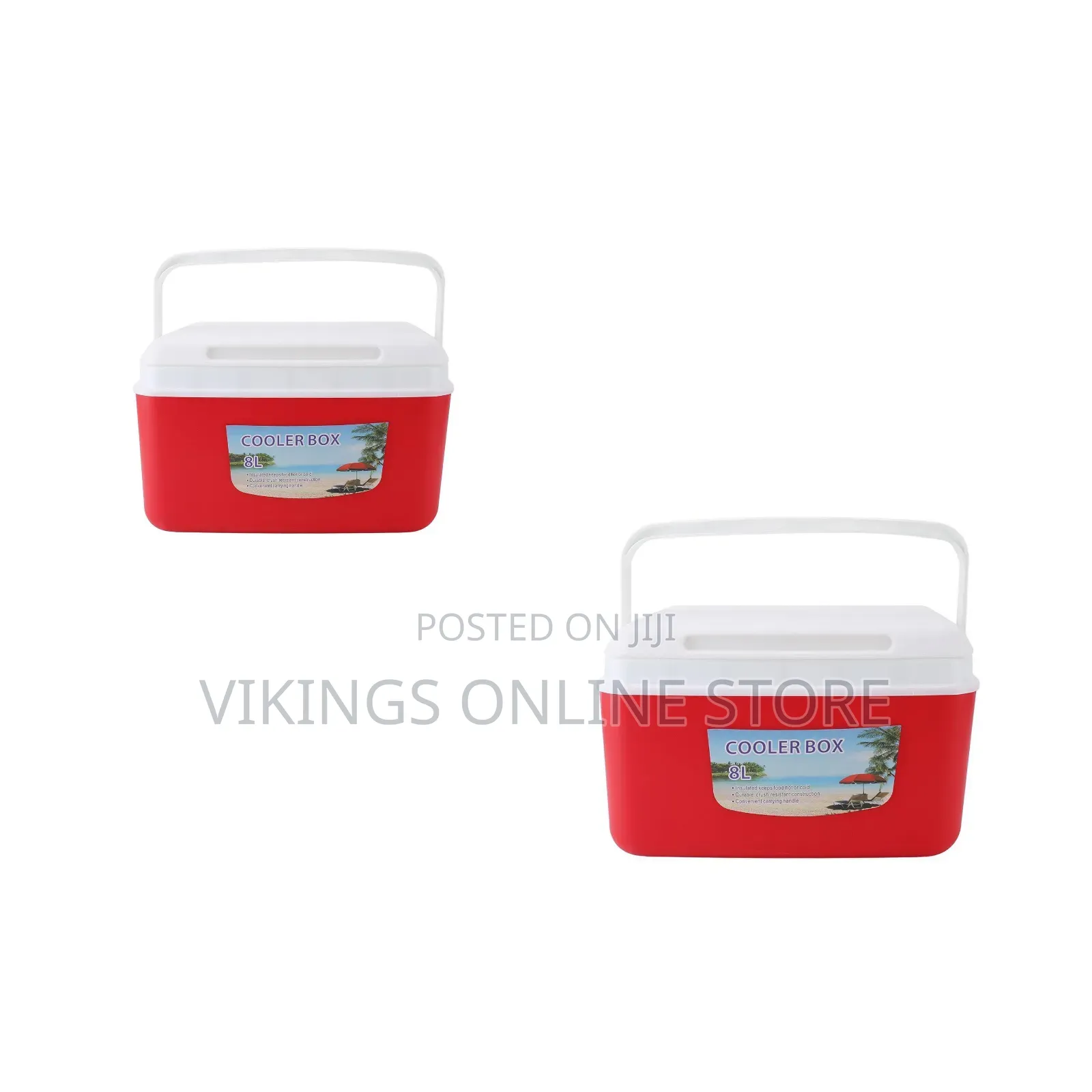 120l Insulated Cooler Box a Bright Red Base