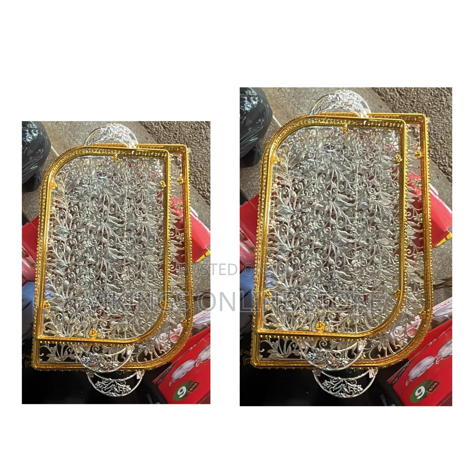 Two-Piece Turkish-Style Luxury Serving Tray Set