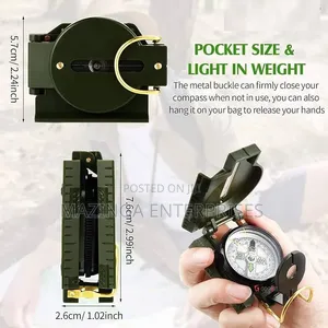Military-Style Lensatic Marching Navigation, Surveying Compass